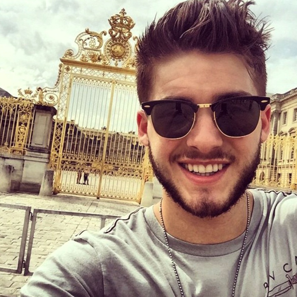 Classic Black Lens Retro Men Square  Sunglasses
